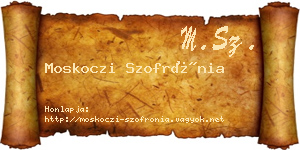 Moskoczi Szofrónia névjegykártya